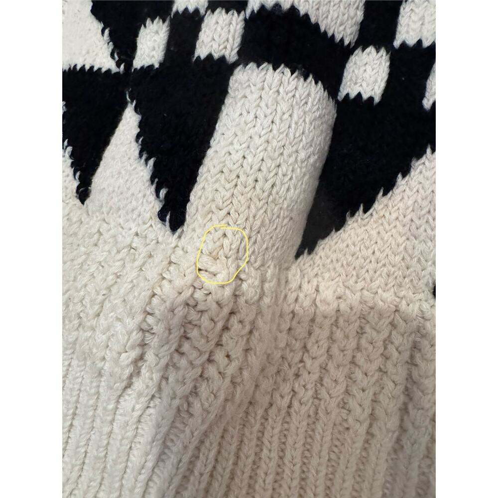 Vintage Isabel Marant Geometric Cream Wool Blend Crop Sweater Size 34/US 2 - Picture 8 of 16